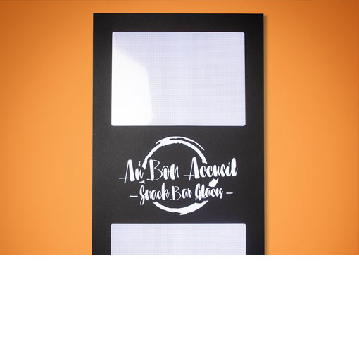 Stunning menu cases and restaurant signs available only at MenuShop