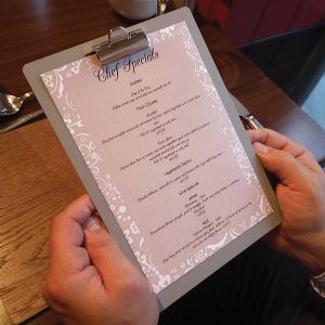 metal menus, metal menu boards, restaurant tariff menus.