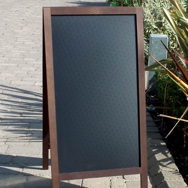 wooden A frames, pavement signs, A boards, chalk signs, outdoor signage, chalk a board, blackboards, chalkboards.