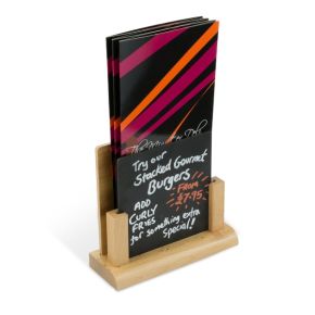 Square Wood Menu Holder